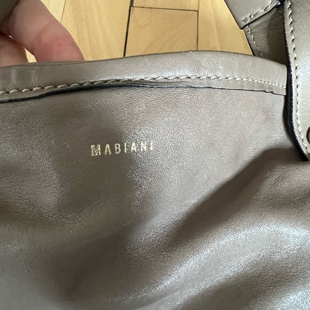 Taupe Leather Shoulder Bag